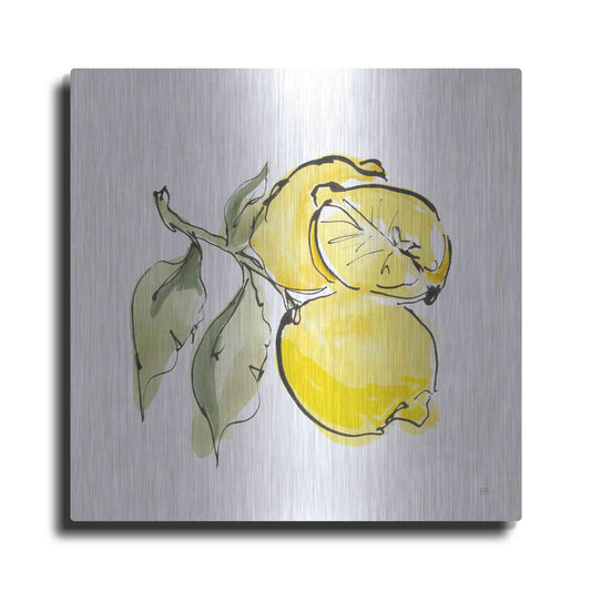 Luxe Metal Art 'Lemon Still Life II' by Chris Paschke, Metal Wall Art