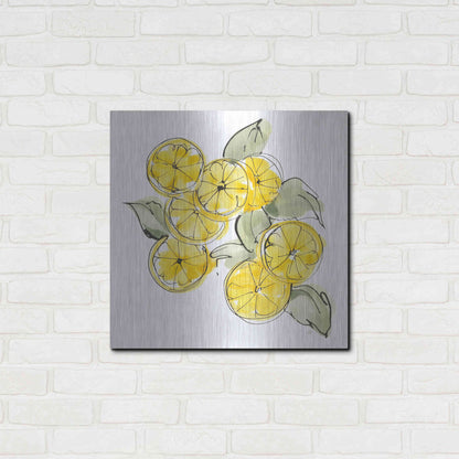 Luxe Metal Art 'Cut Lemons I' by Chris Paschke, Metal Wall Art,24x24