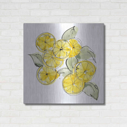 Luxe Metal Art 'Cut Lemons I' by Chris Paschke, Metal Wall Art,36x36