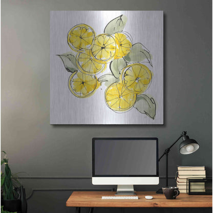 Luxe Metal Art 'Cut Lemons I' by Chris Paschke, Metal Wall Art,36x36