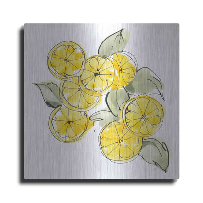 Luxe Metal Art 'Cut Lemons I' by Chris Paschke, Metal Wall Art