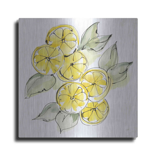 Luxe Metal Art 'Cut Lemons II' by Chris Paschke, Metal Wall Art