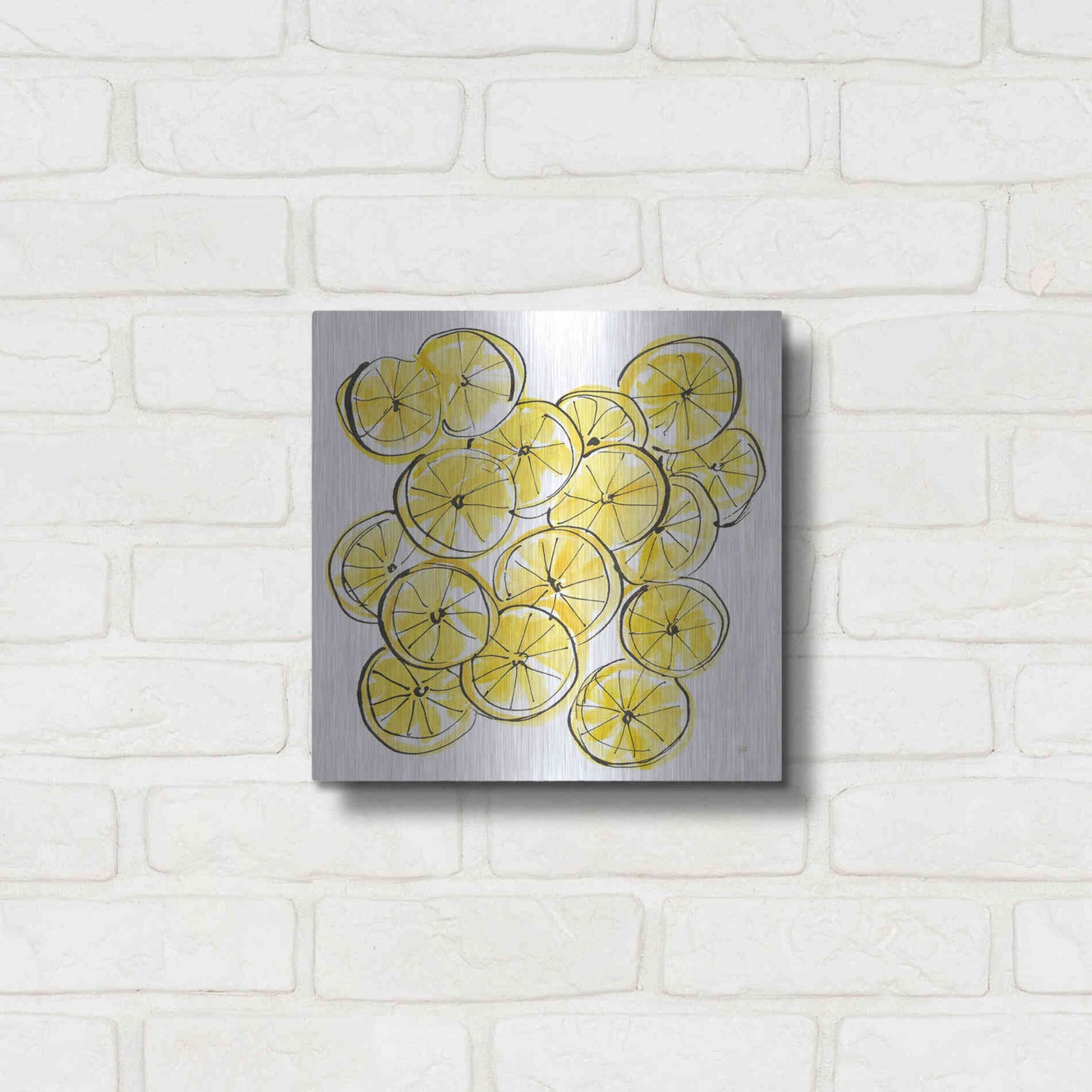 Luxe Metal Art 'Cut Lemons III' by Chris Paschke, Metal Wall Art,12x12