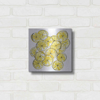 Luxe Metal Art 'Cut Lemons III' by Chris Paschke, Metal Wall Art,12x12
