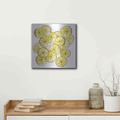 Luxe Metal Art 'Cut Lemons III' by Chris Paschke, Metal Wall Art,12x12