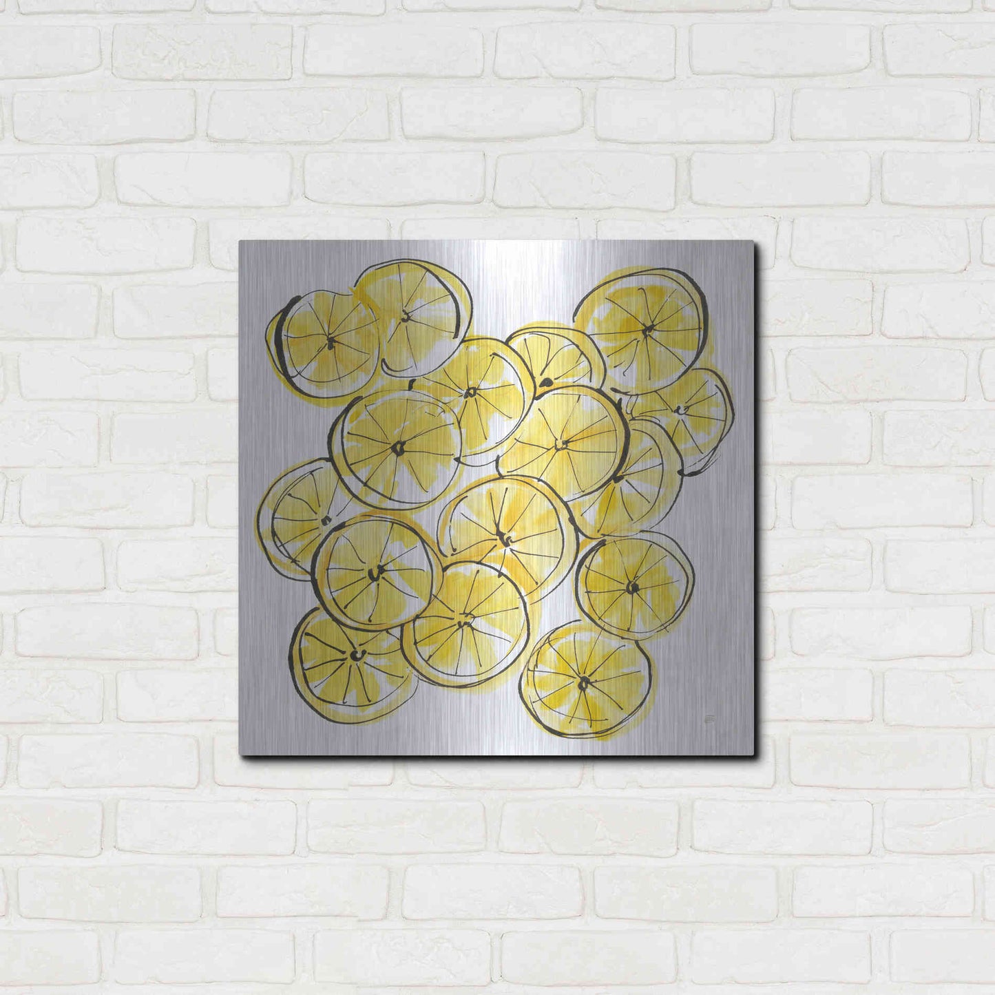 Luxe Metal Art 'Cut Lemons III' by Chris Paschke, Metal Wall Art,24x24