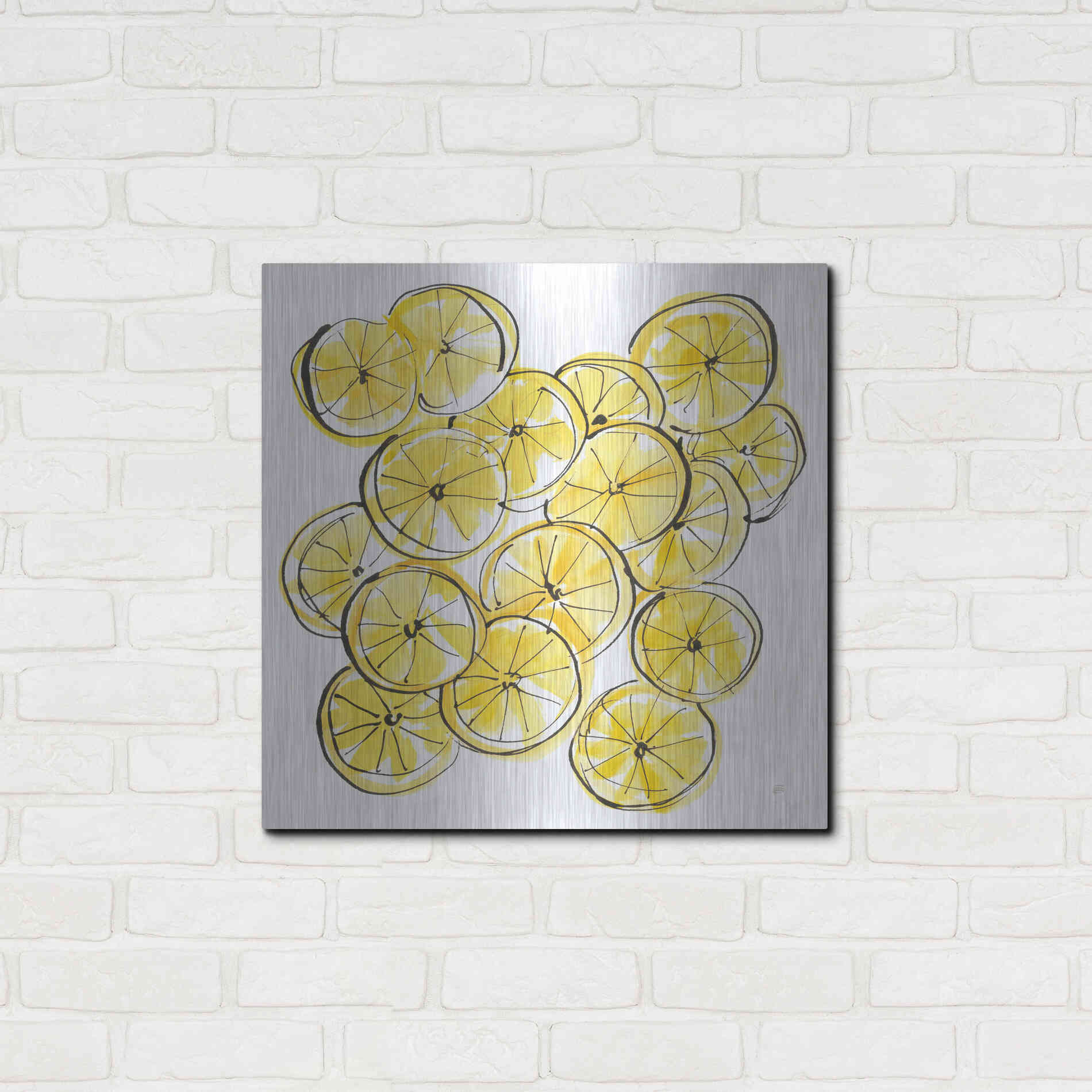Luxe Metal Art 'Cut Lemons III' by Chris Paschke, Metal Wall Art,24x24