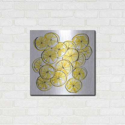 Luxe Metal Art 'Cut Lemons III' by Chris Paschke, Metal Wall Art,24x24