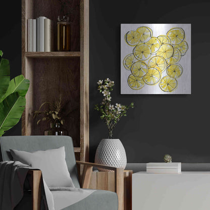 Luxe Metal Art 'Cut Lemons III' by Chris Paschke, Metal Wall Art,24x24