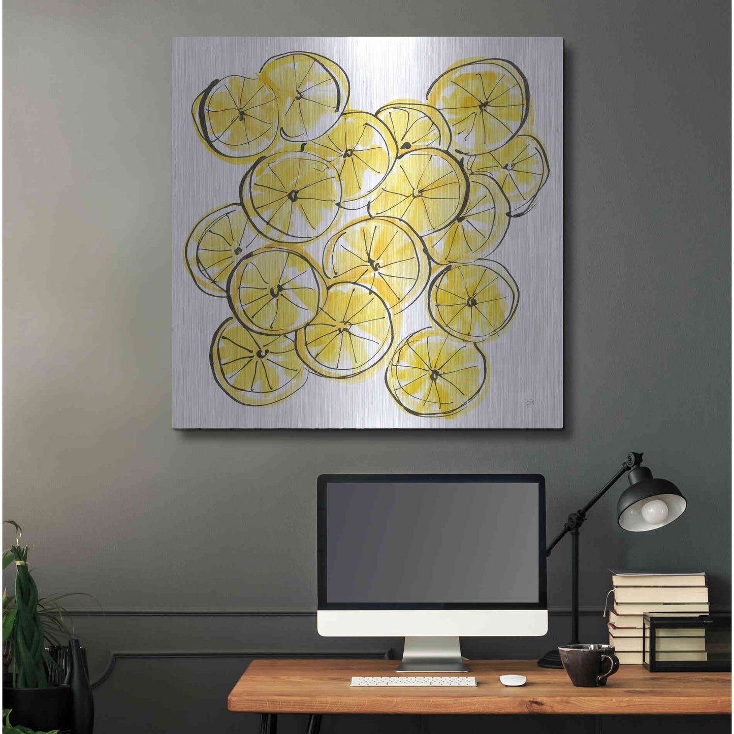 Luxe Metal Art 'Cut Lemons III' by Chris Paschke, Metal Wall Art,36x36