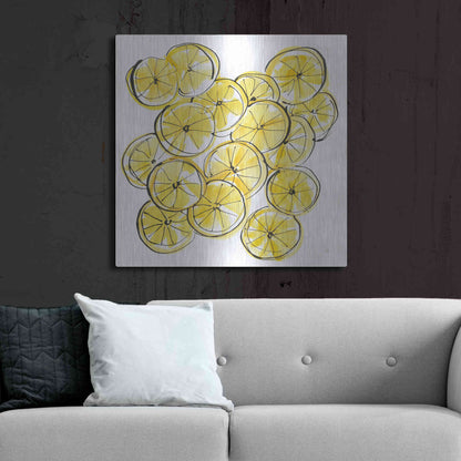 Luxe Metal Art 'Cut Lemons III' by Chris Paschke, Metal Wall Art,36x36