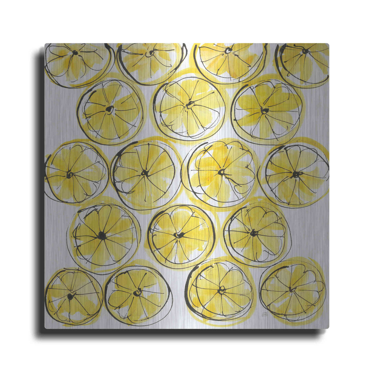Luxe Metal Art 'Cut Lemons IV' by Chris Paschke, Metal Wall Art
