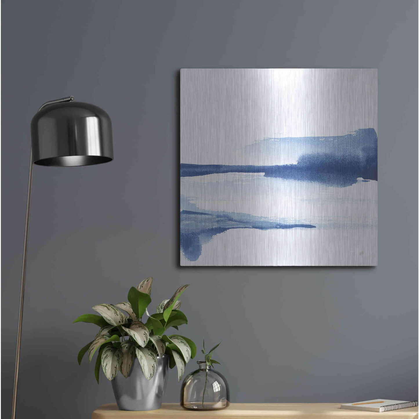 Luxe Metal Art 'Classic Blue II' by Chris Paschke, Metal Wall Art,24x24