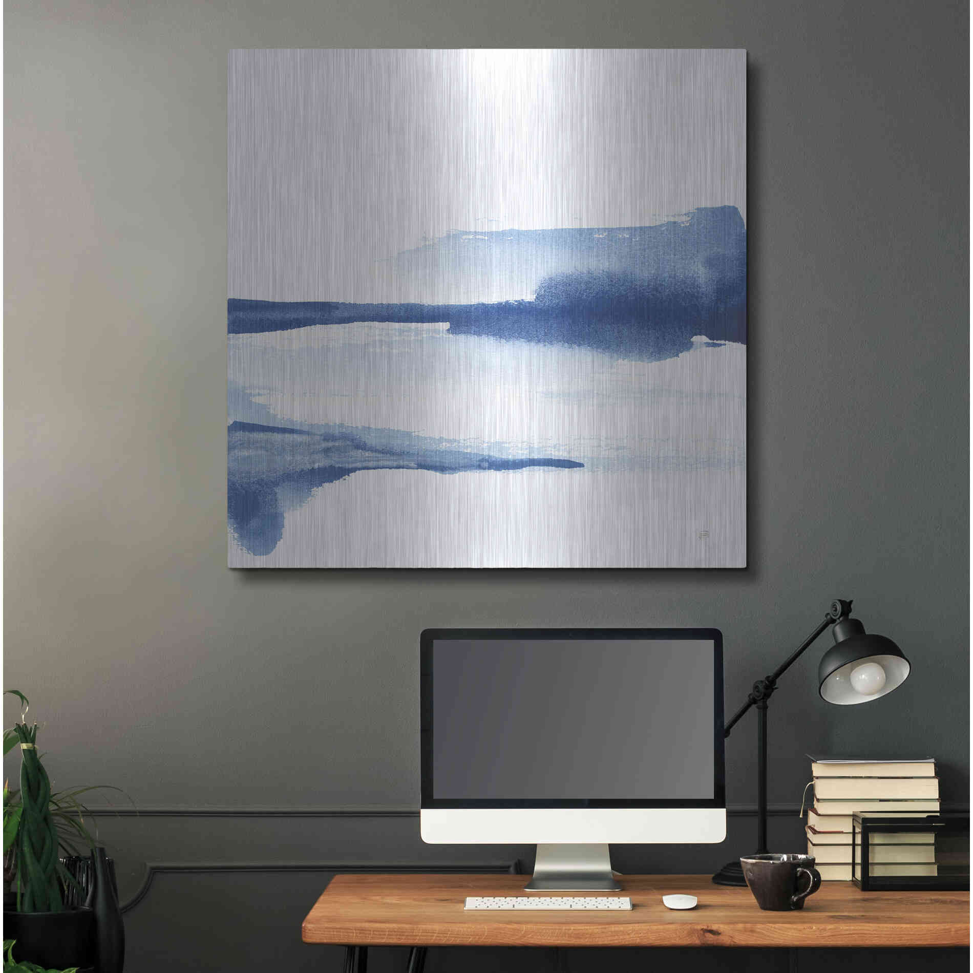 Luxe Metal Art 'Classic Blue II' by Chris Paschke, Metal Wall Art,36x36