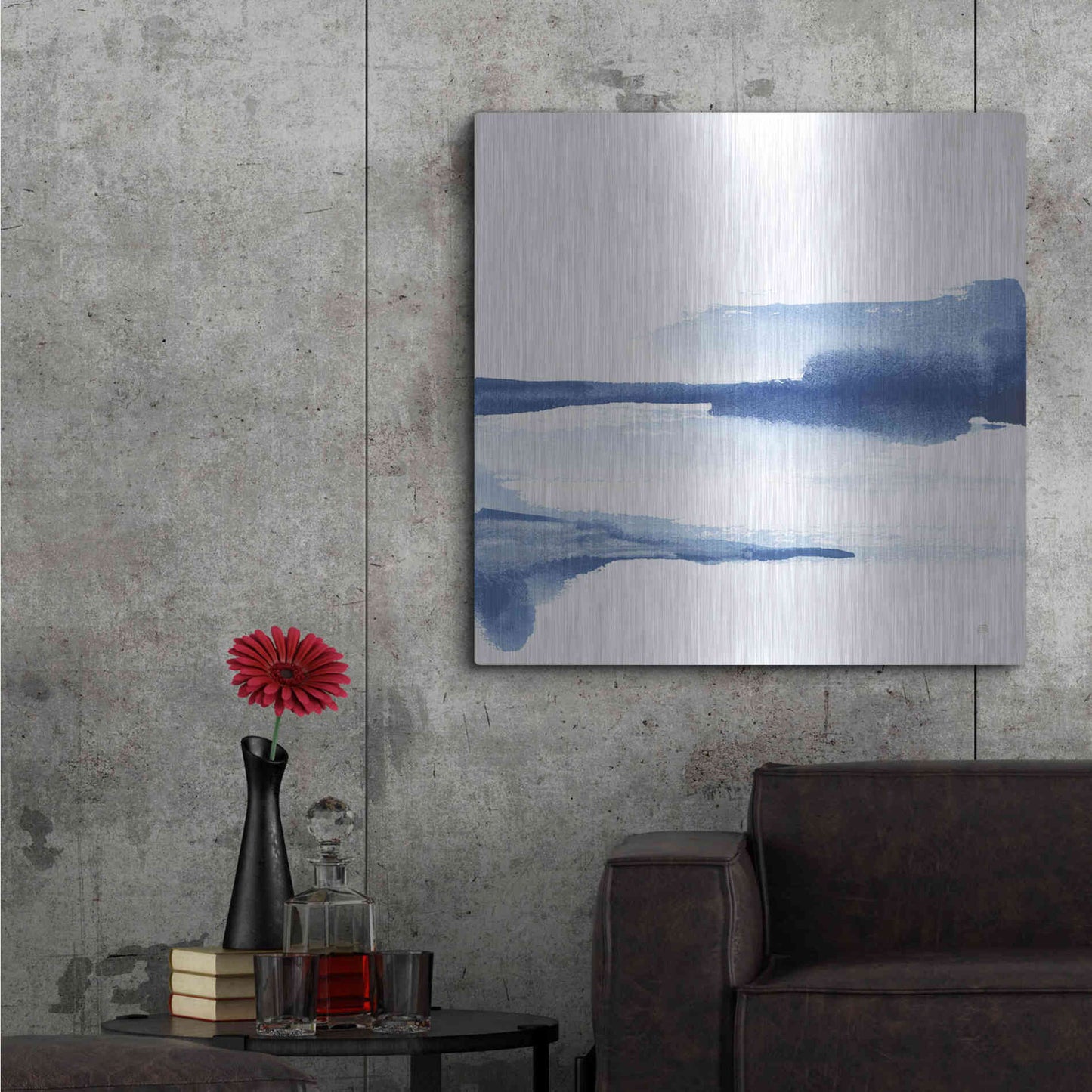 Luxe Metal Art 'Classic Blue II' by Chris Paschke, Metal Wall Art,36x36