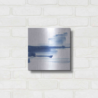 Luxe Metal Art 'Classic Blue III' by Chris Paschke, Metal Wall Art,12x12