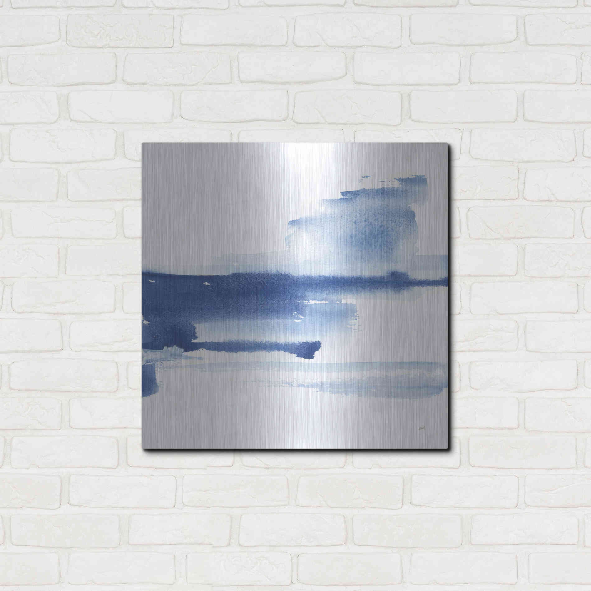Luxe Metal Art 'Classic Blue III' by Chris Paschke, Metal Wall Art,24x24