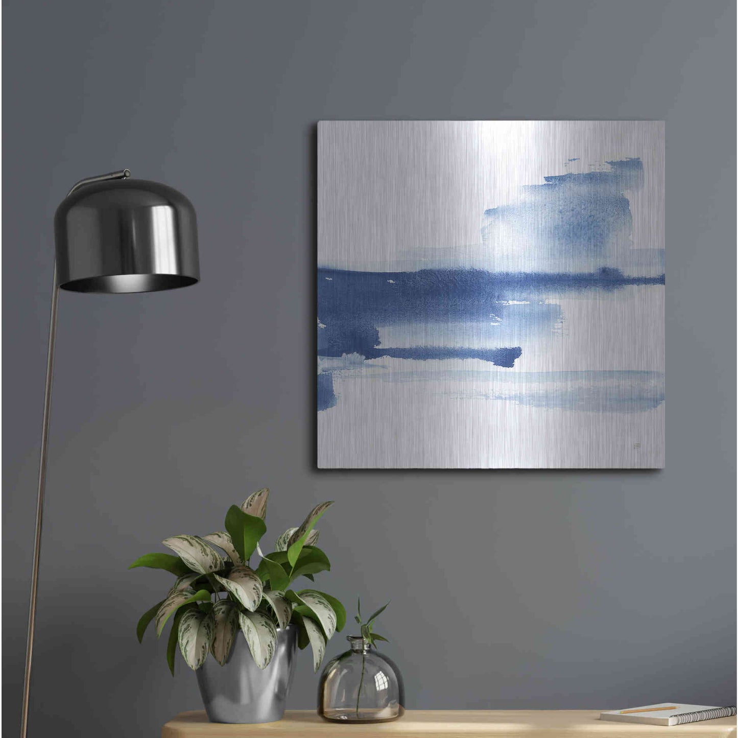 Luxe Metal Art 'Classic Blue III' by Chris Paschke, Metal Wall Art,24x24