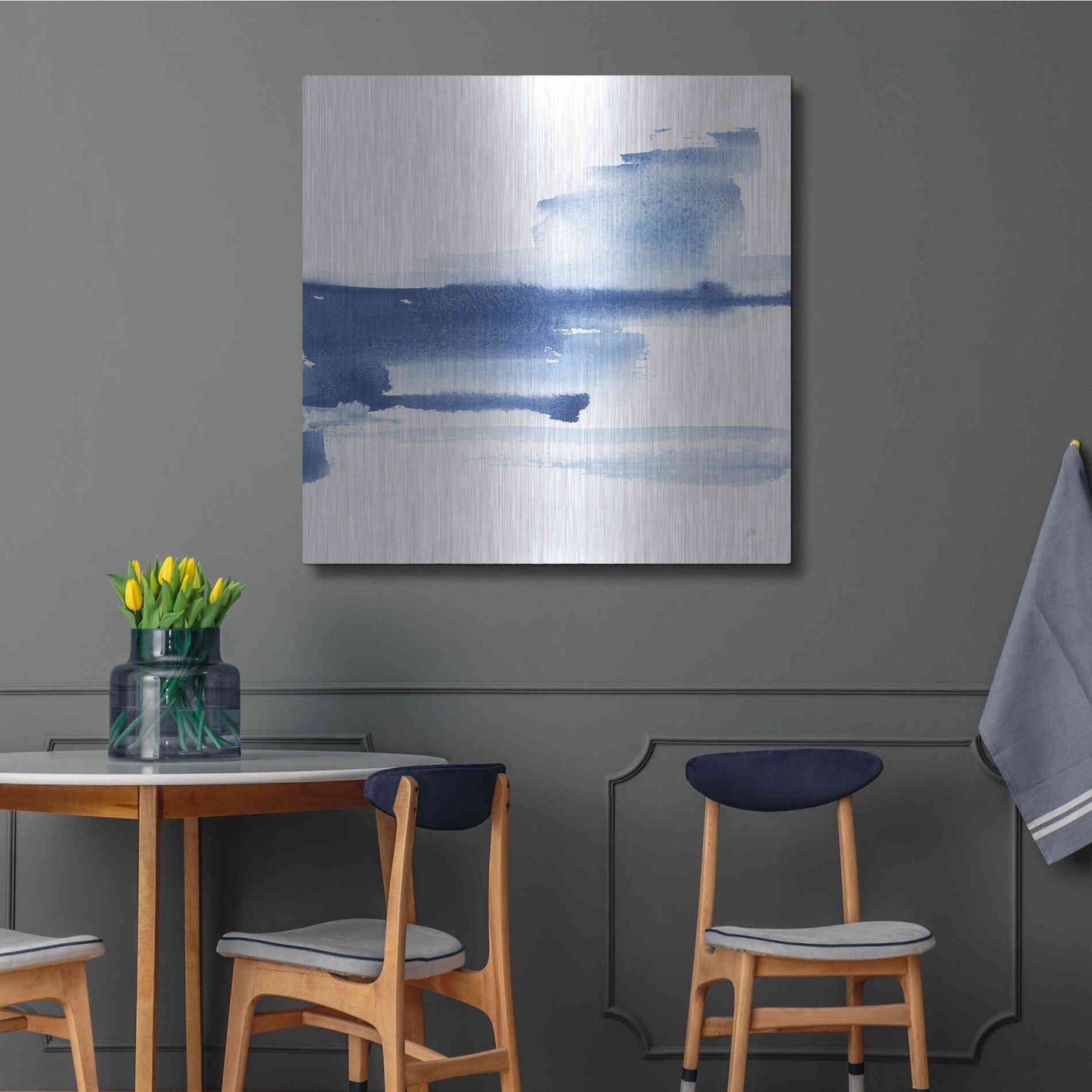 Luxe Metal Art 'Classic Blue III' by Chris Paschke, Metal Wall Art,36x36