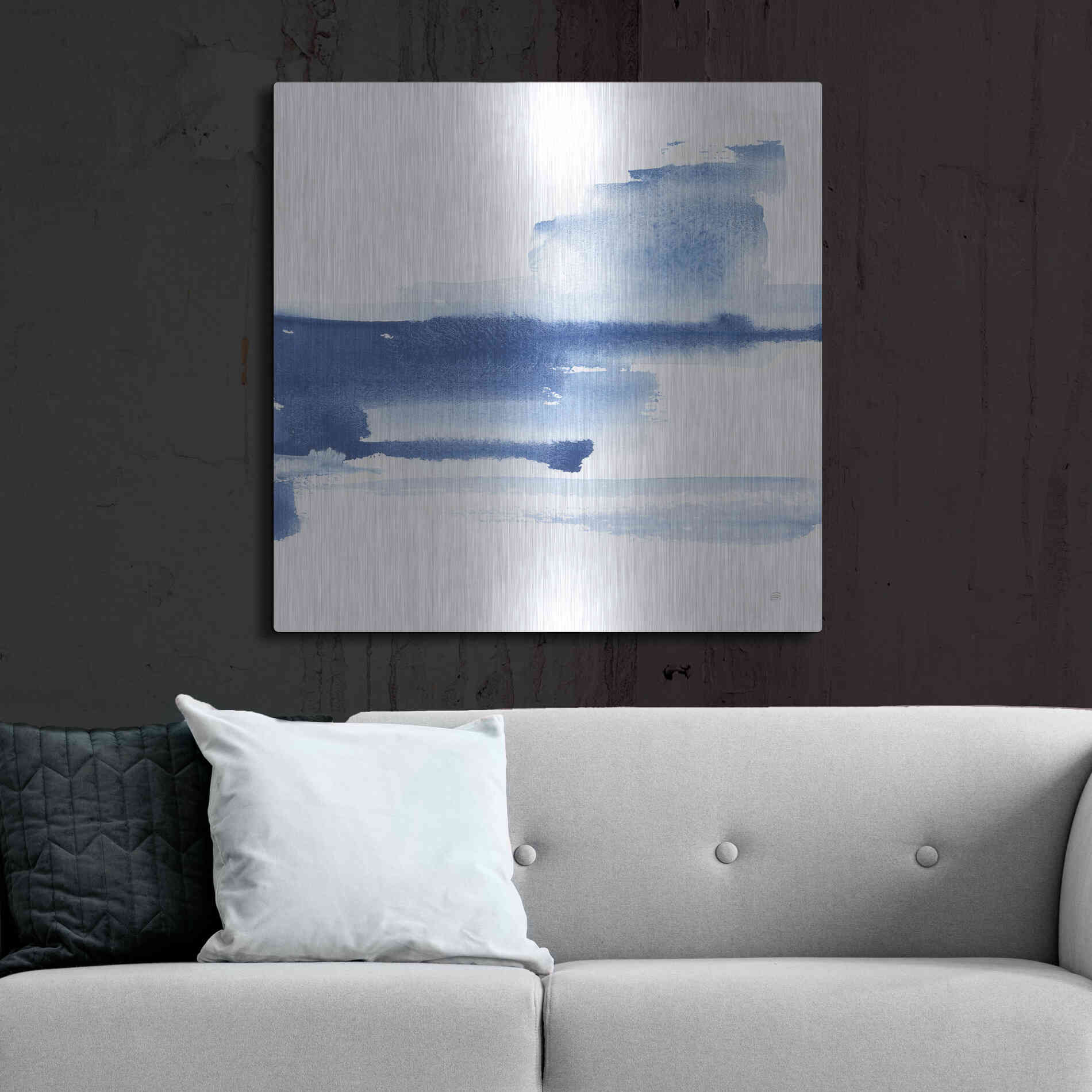 Luxe Metal Art 'Classic Blue III' by Chris Paschke, Metal Wall Art,36x36