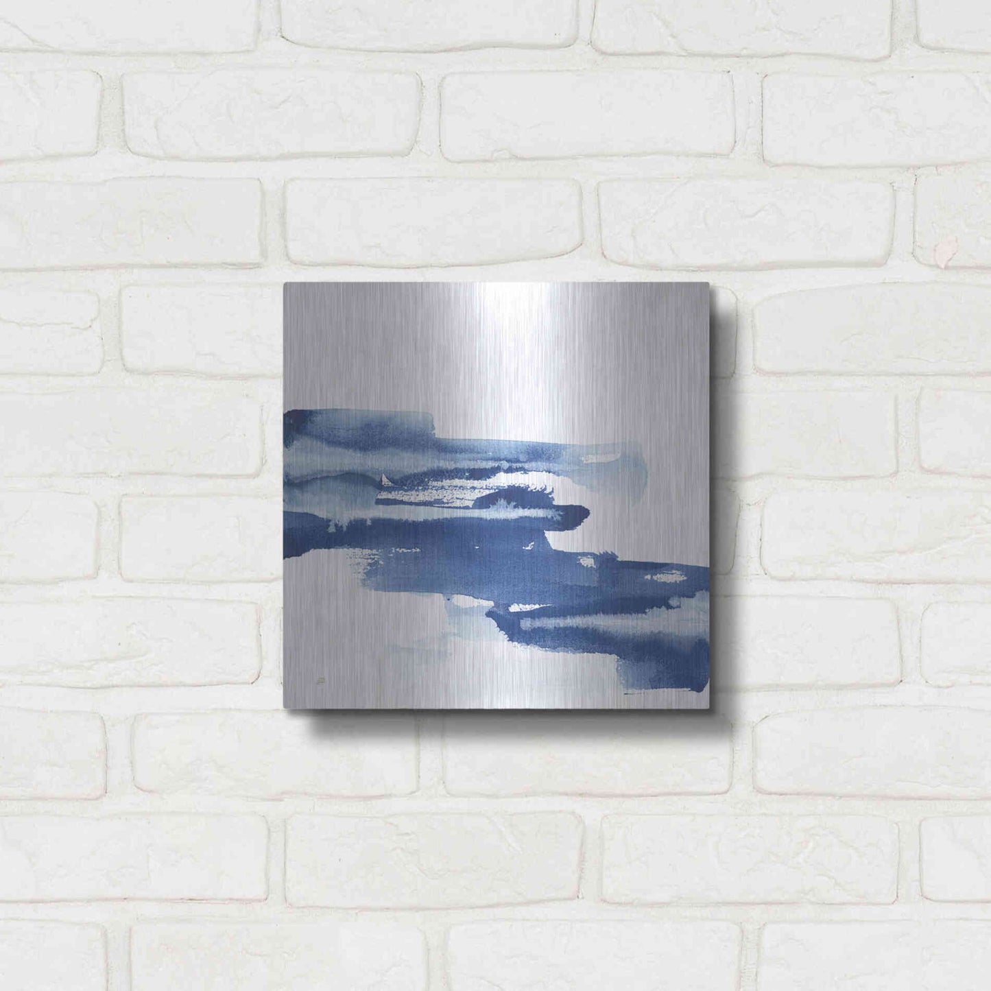 Luxe Metal Art 'Classic Blue V' by Chris Paschke, Metal Wall Art,12x12