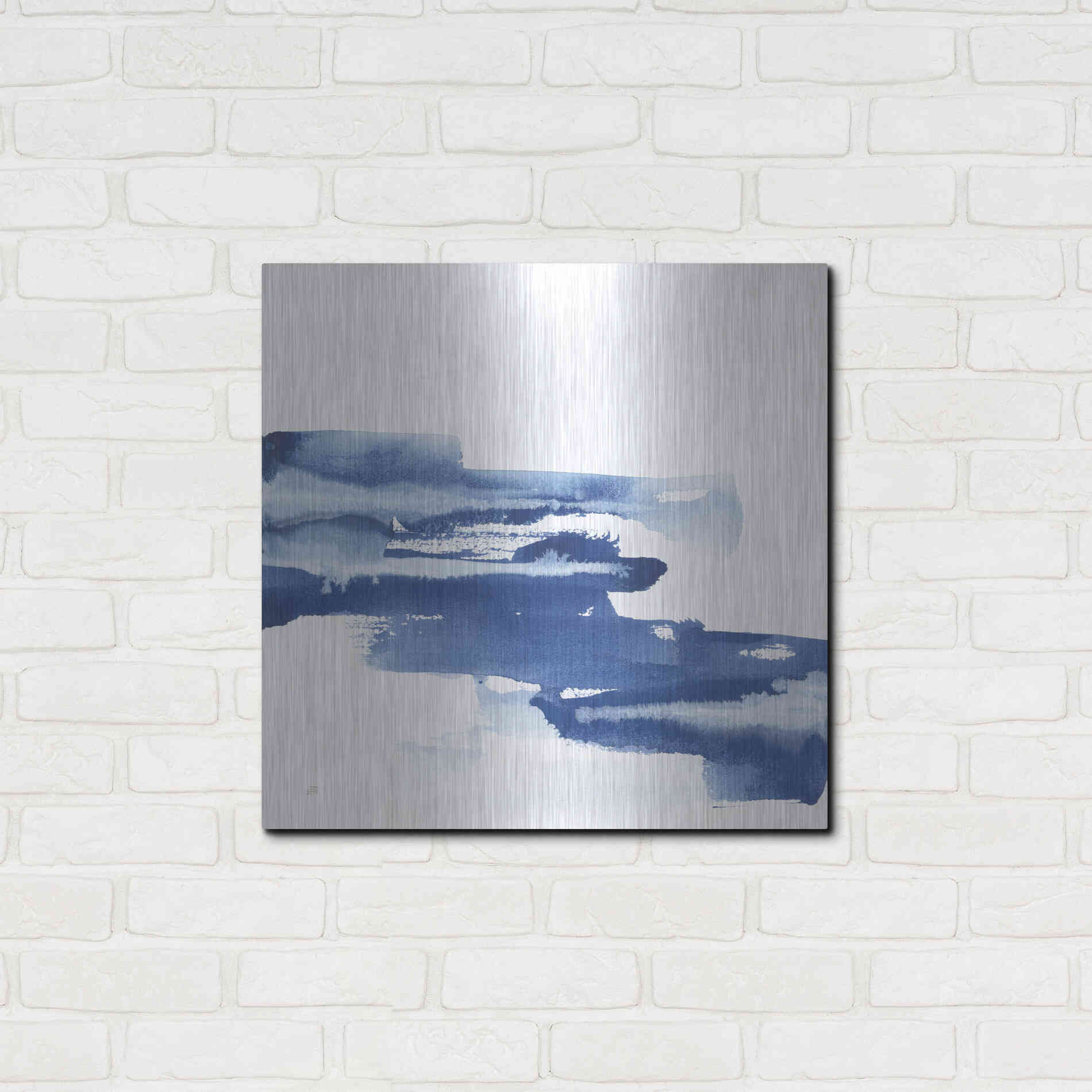 Luxe Metal Art 'Classic Blue V' by Chris Paschke, Metal Wall Art,24x24