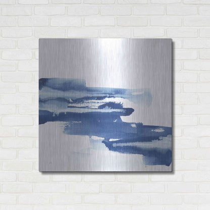 Luxe Metal Art 'Classic Blue V' by Chris Paschke, Metal Wall Art,36x36