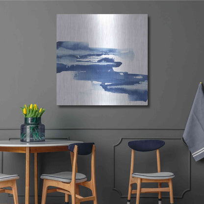 Luxe Metal Art 'Classic Blue V' by Chris Paschke, Metal Wall Art,36x36