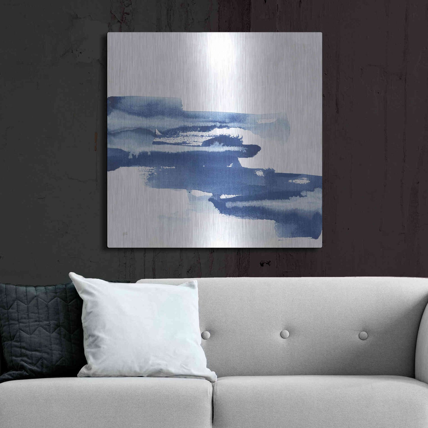 Luxe Metal Art 'Classic Blue V' by Chris Paschke, Metal Wall Art,36x36