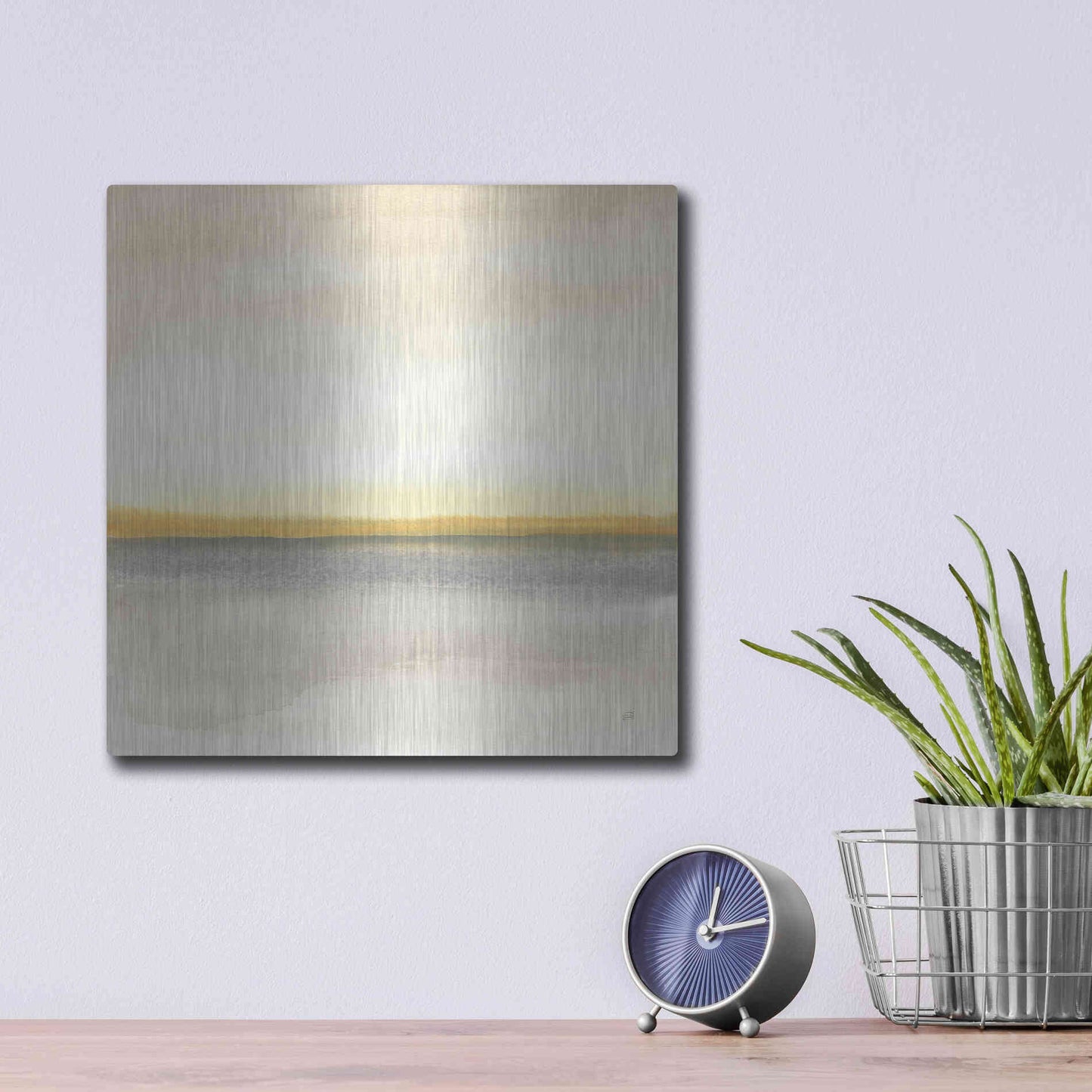 Luxe Metal Art 'Flatland I' by Chris Paschke, Metal Wall Art,12x12