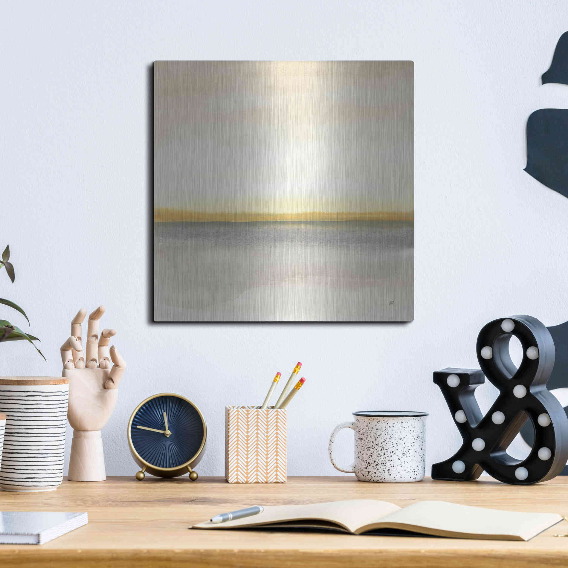 Luxe Metal Art 'Flatland I' by Chris Paschke, Metal Wall Art,12x12