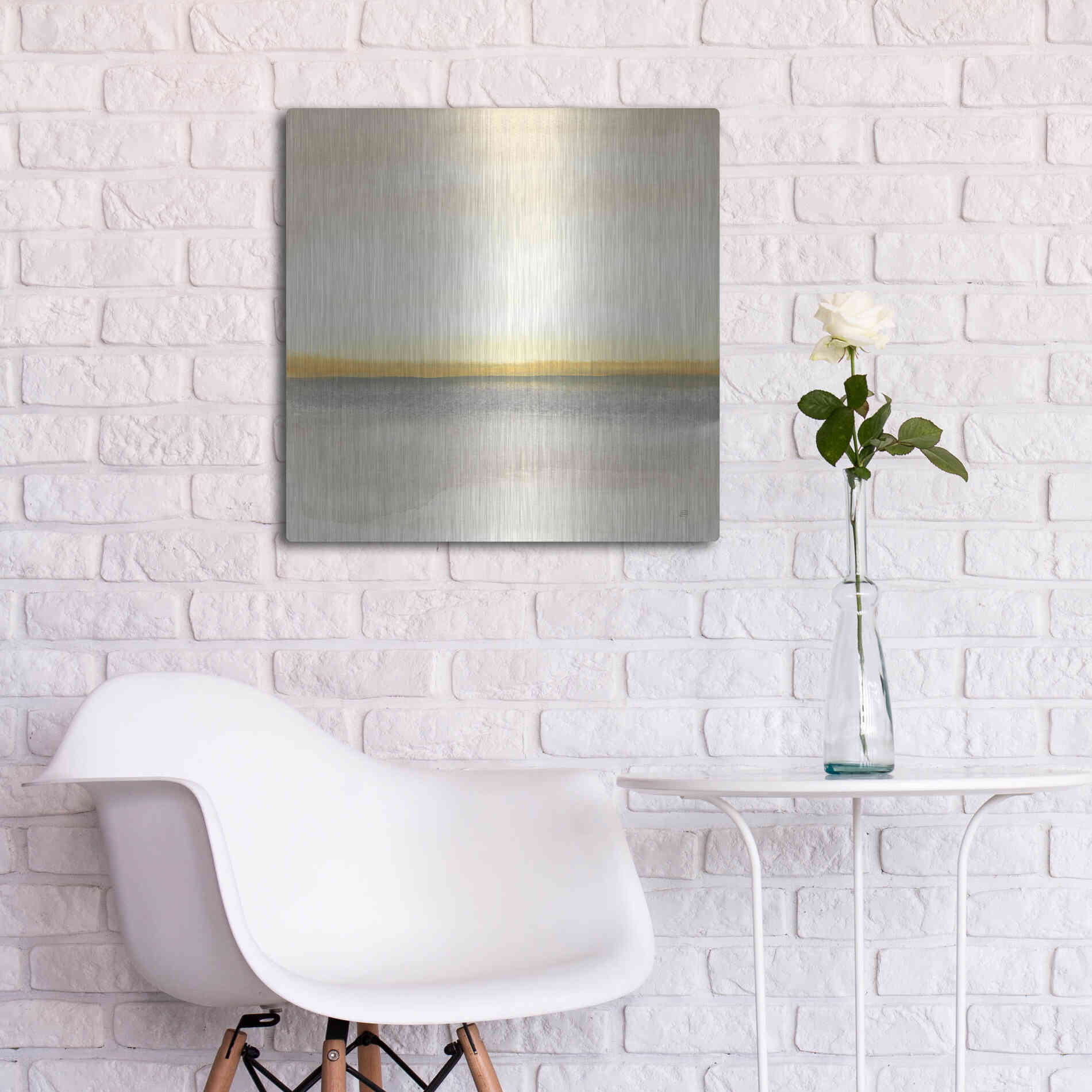 Luxe Metal Art 'Flatland I' by Chris Paschke, Metal Wall Art,24x24
