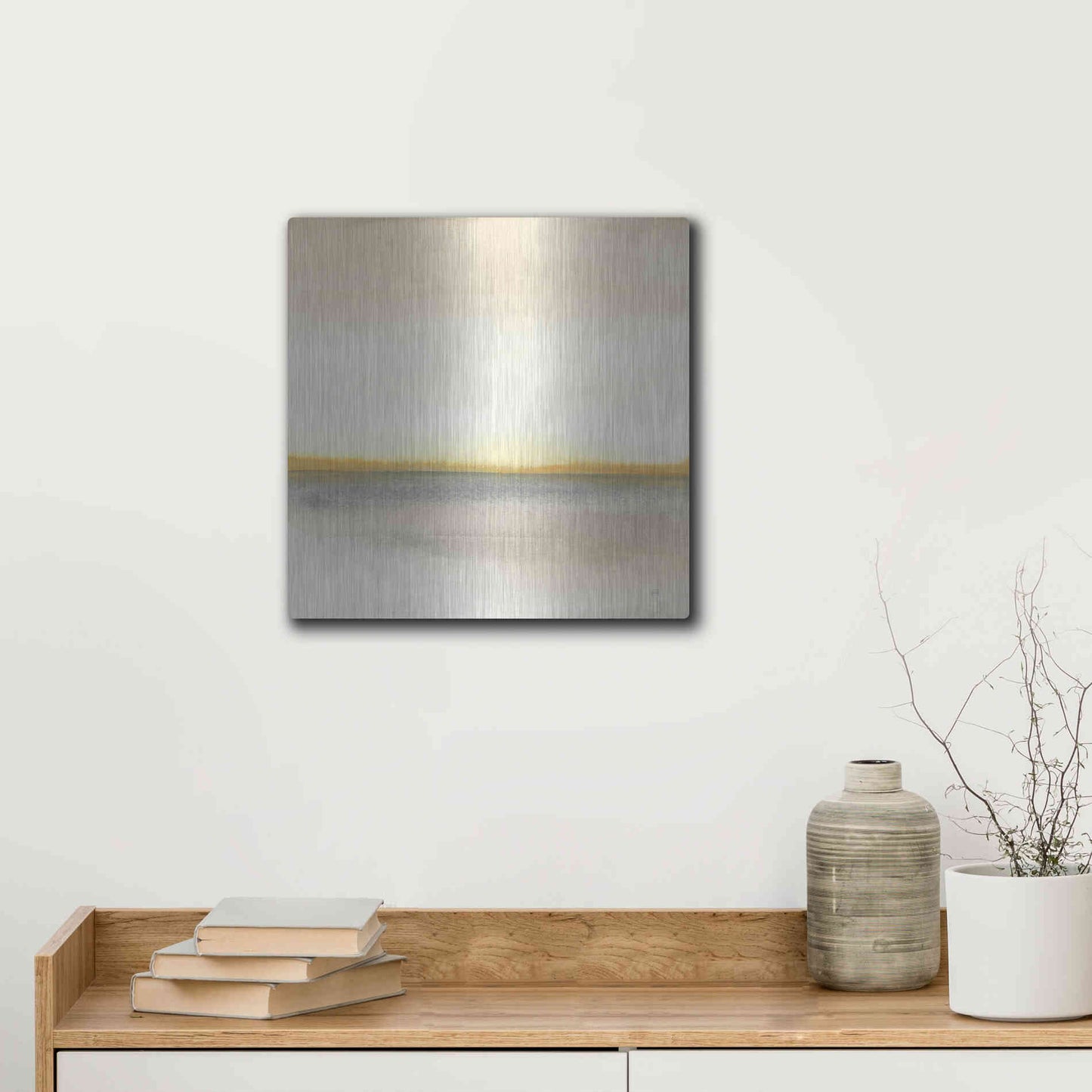 Luxe Metal Art 'Flatland II' by Chris Paschke, Metal Wall Art,12x12