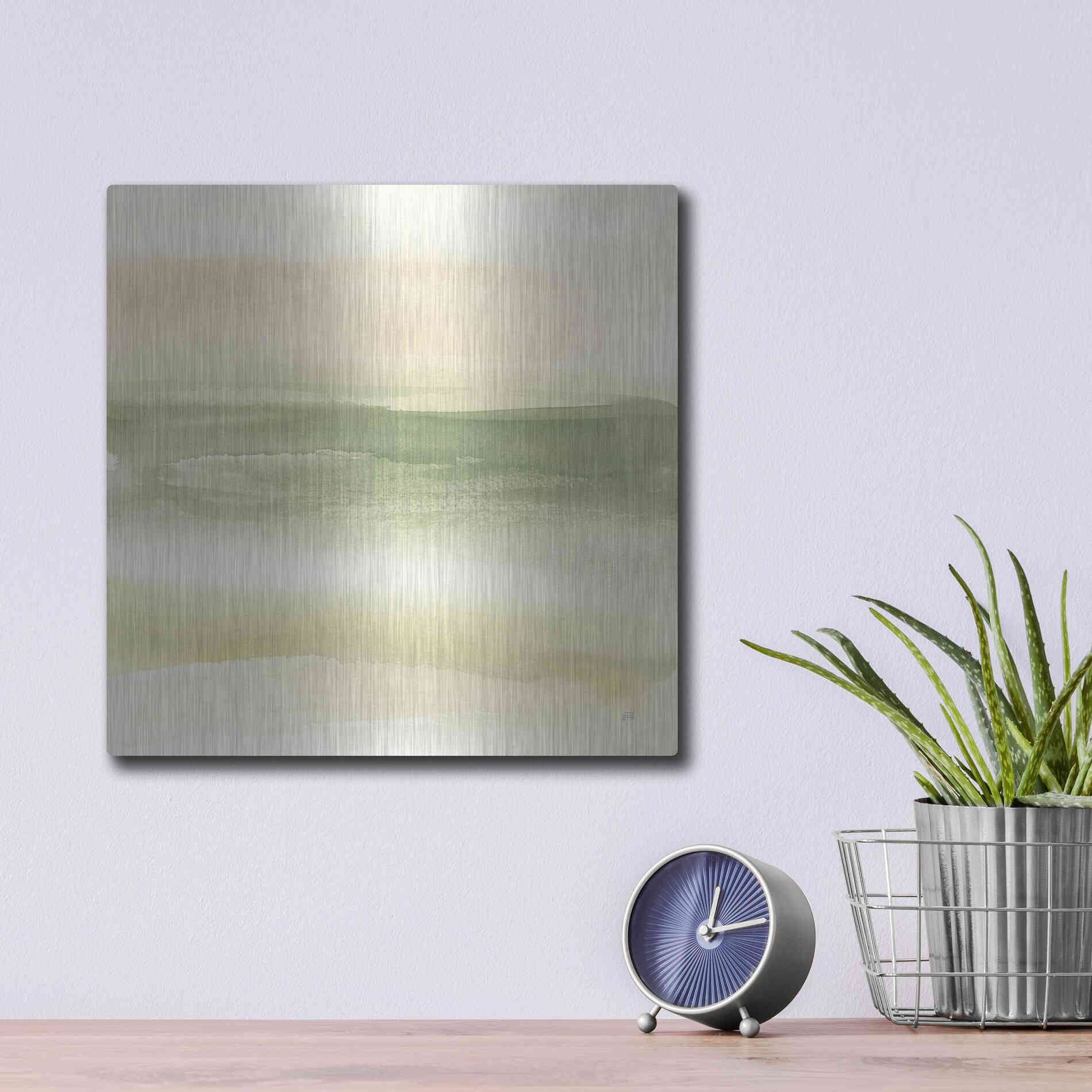 Luxe Metal Art 'Green Water I' by Chris Paschke, Metal Wall Art,12x12