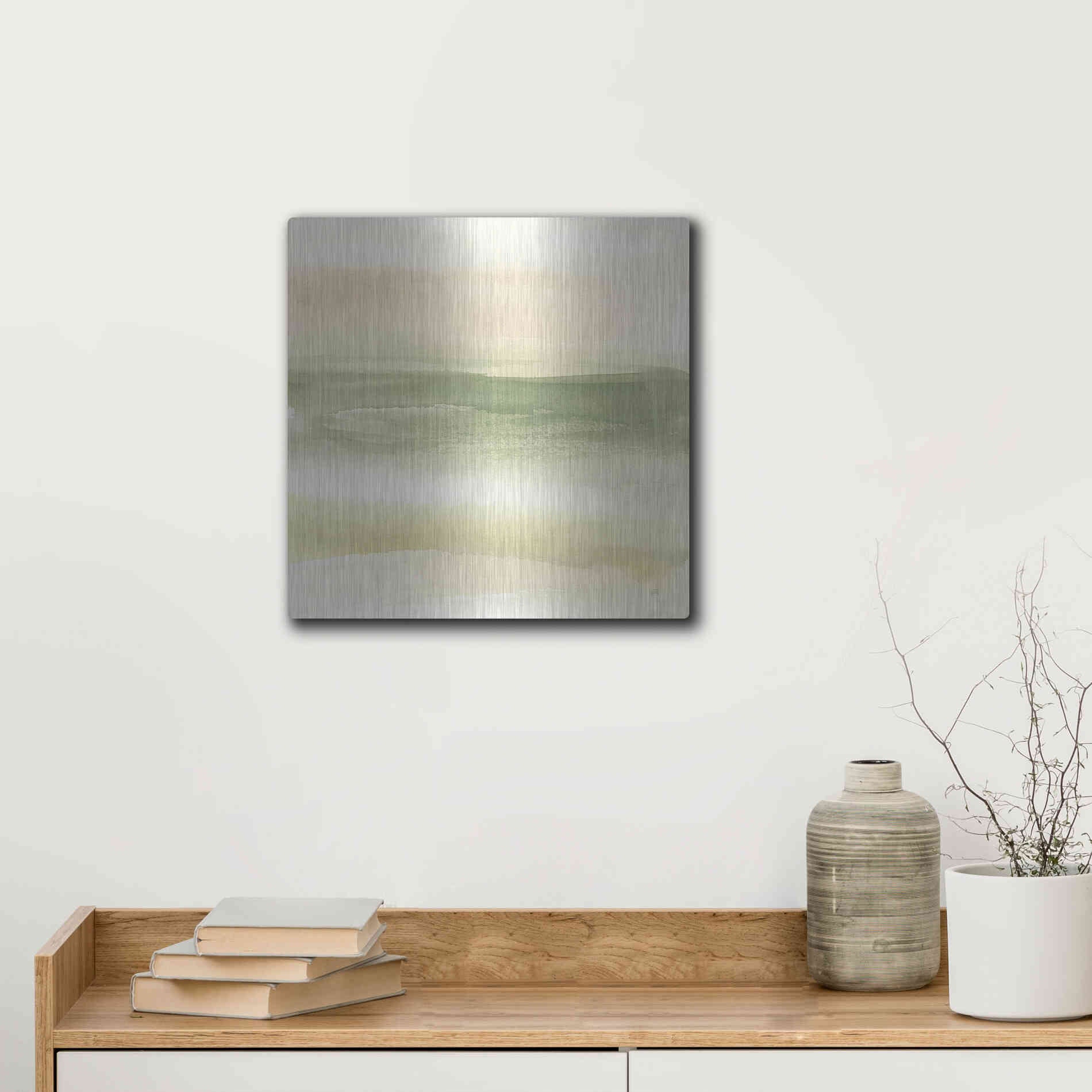 Luxe Metal Art 'Green Water I' by Chris Paschke, Metal Wall Art,12x12