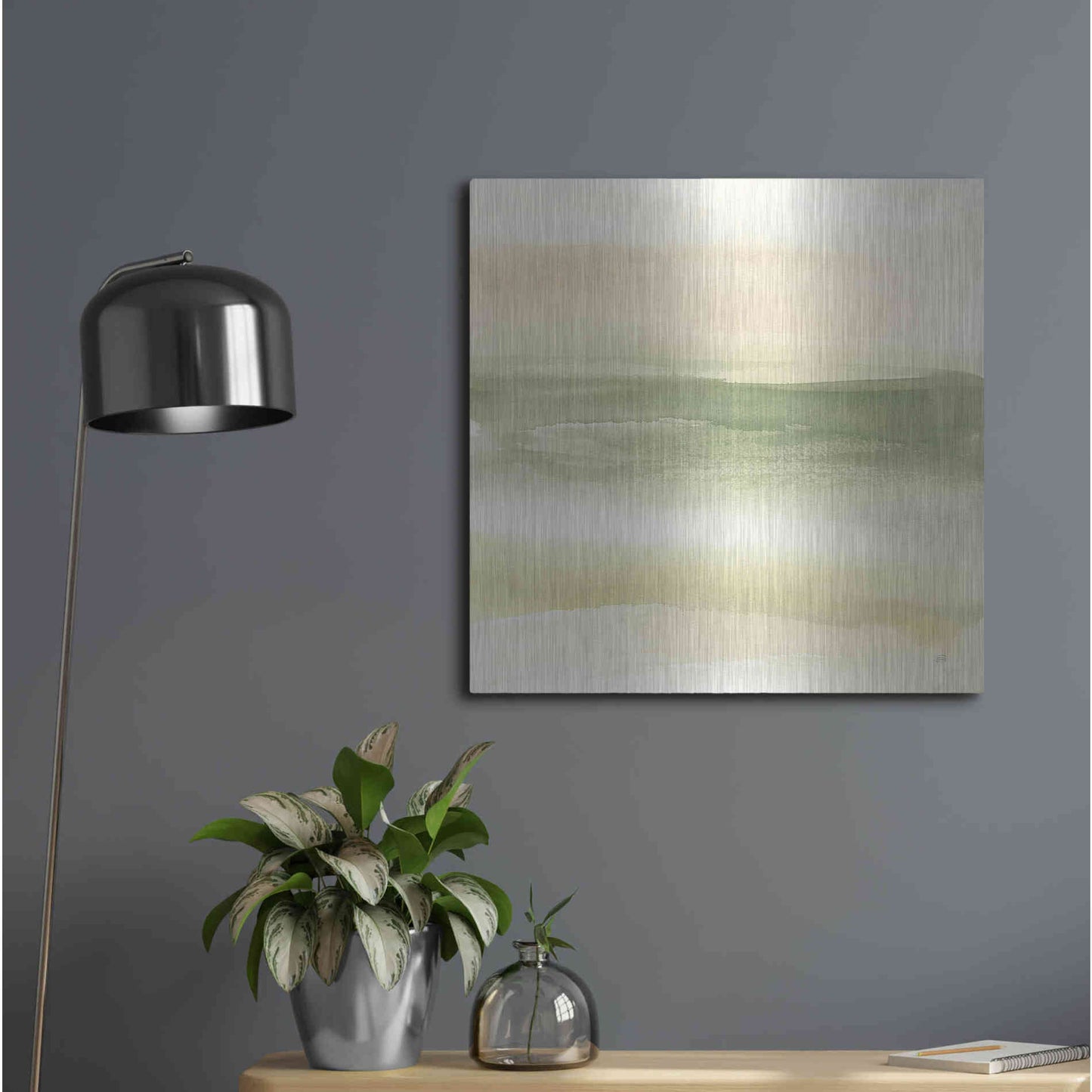 Luxe Metal Art 'Green Water I' by Chris Paschke, Metal Wall Art,24x24