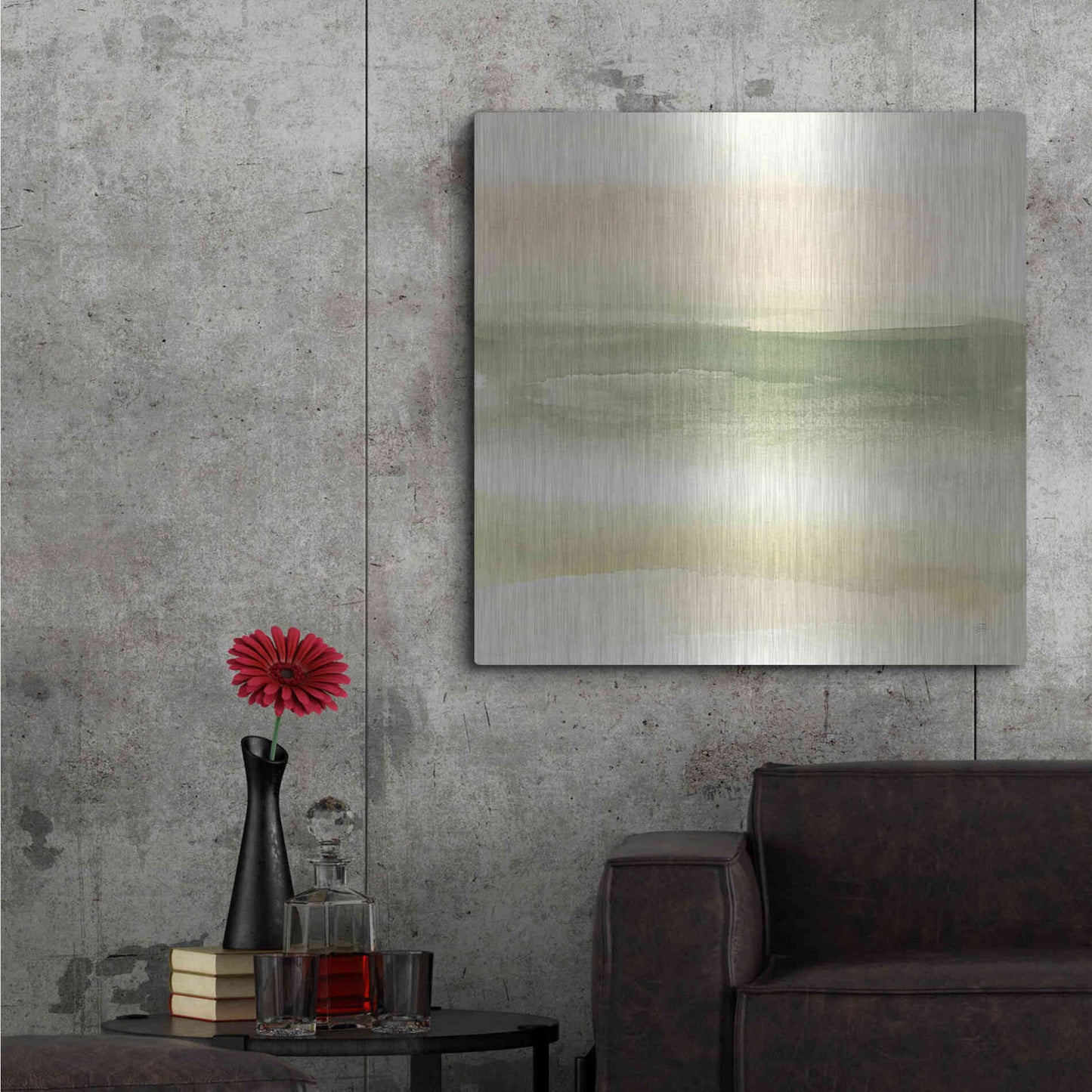 Luxe Metal Art 'Green Water I' by Chris Paschke, Metal Wall Art,36x36