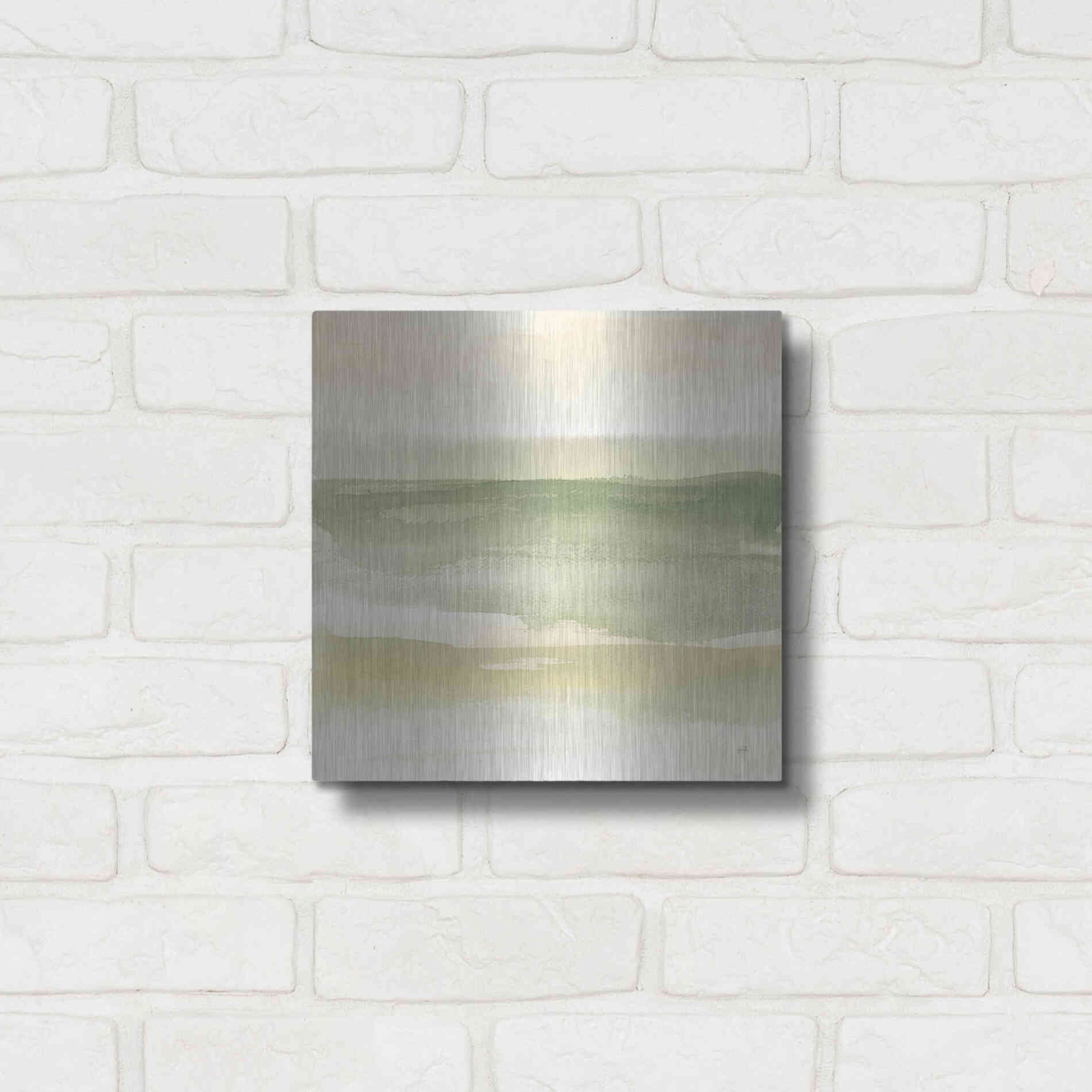 Luxe Metal Art 'Green Water II' by Chris Paschke, Metal Wall Art,12x12