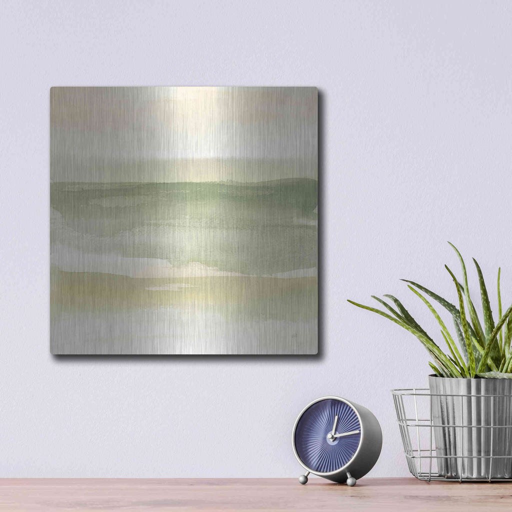 Luxe Metal Art 'Green Water II' by Chris Paschke, Metal Wall Art,12x12