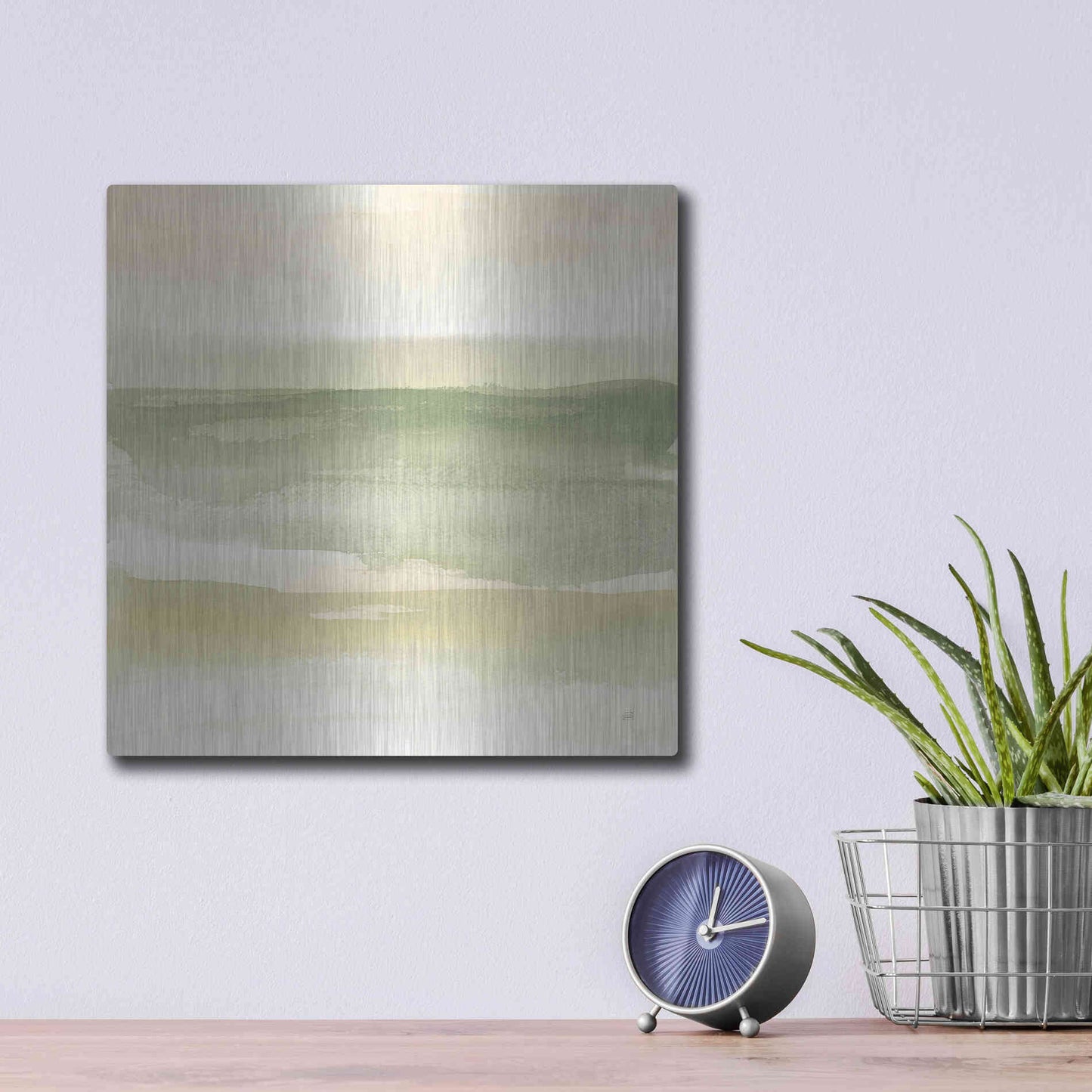 Luxe Metal Art 'Green Water II' by Chris Paschke, Metal Wall Art,12x12