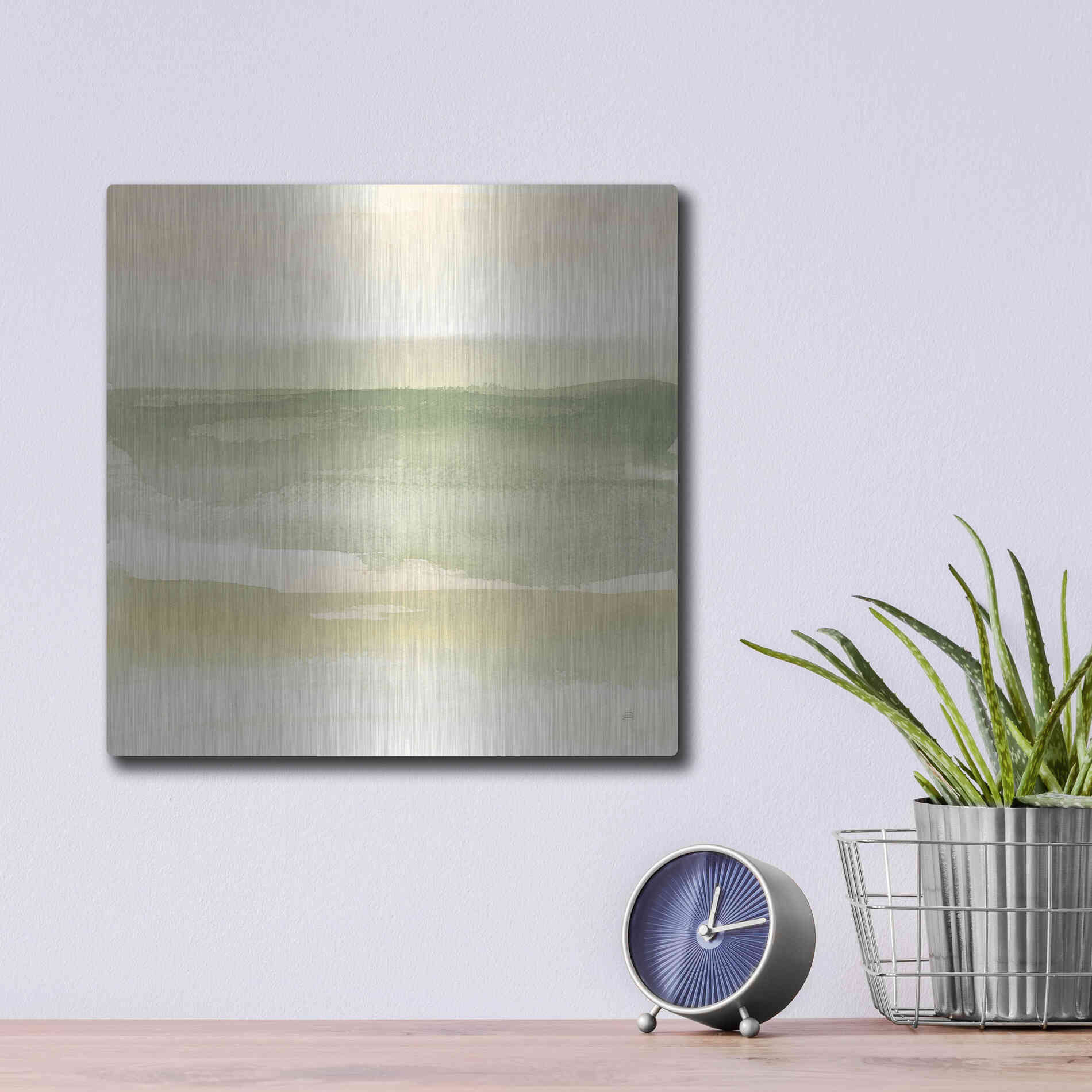 Luxe Metal Art 'Green Water II' by Chris Paschke, Metal Wall Art,12x12