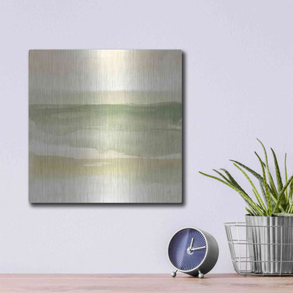 Luxe Metal Art 'Green Water II' by Chris Paschke, Metal Wall Art,12x12