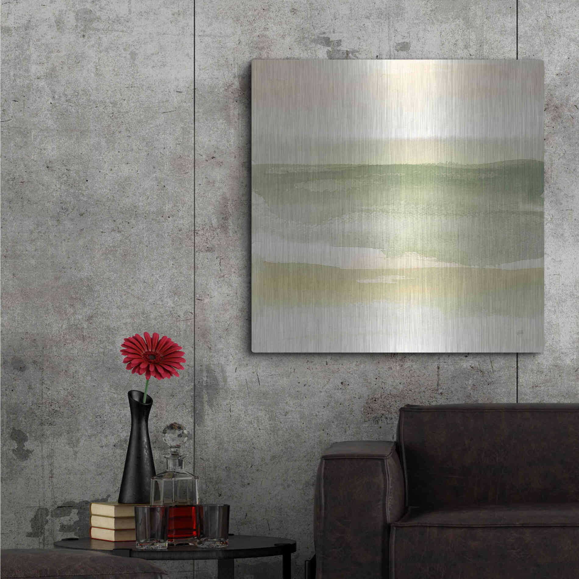Luxe Metal Art 'Green Water II' by Chris Paschke, Metal Wall Art,36x36