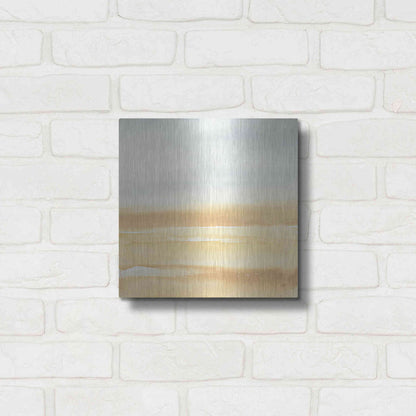 Luxe Metal Art 'Ochre Sands I' by Chris Paschke, Metal Wall Art,12x12