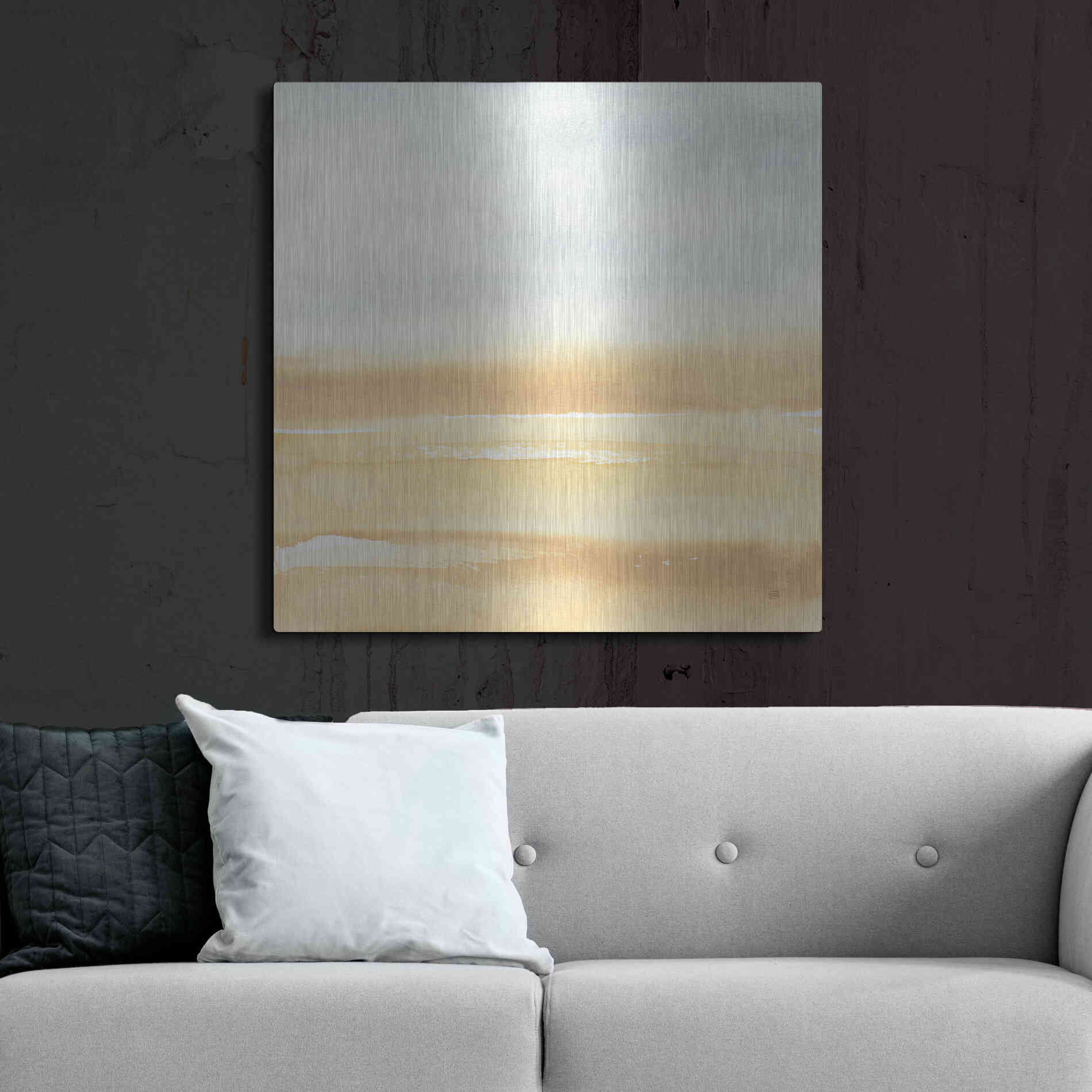 Luxe Metal Art 'Ochre Sands I' by Chris Paschke, Metal Wall Art,36x36