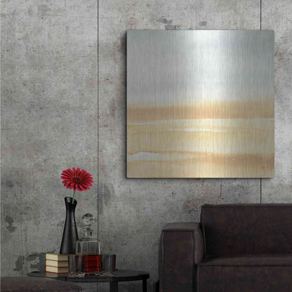 Luxe Metal Art 'Ochre Sands I' by Chris Paschke, Metal Wall Art,36x36