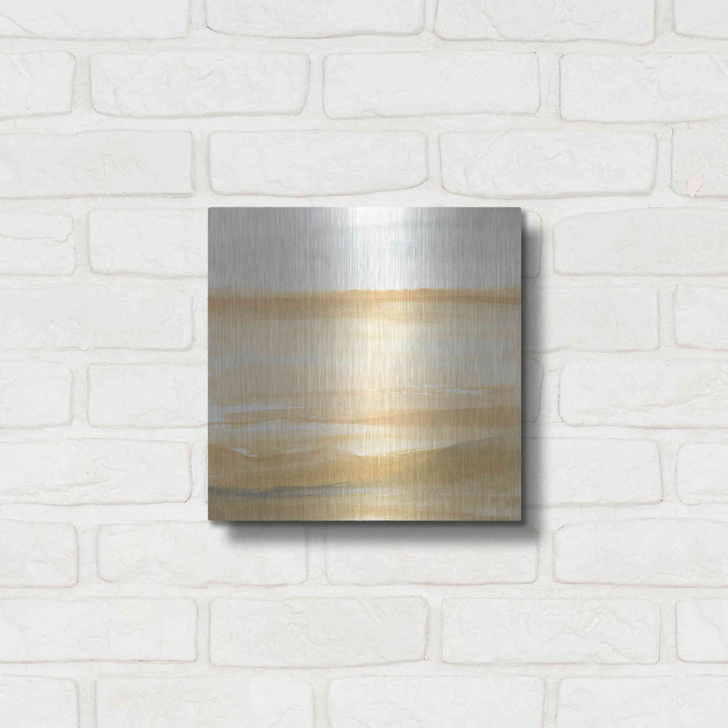 Luxe Metal Art 'Ochre Sands II' by Chris Paschke, Metal Wall Art,12x12