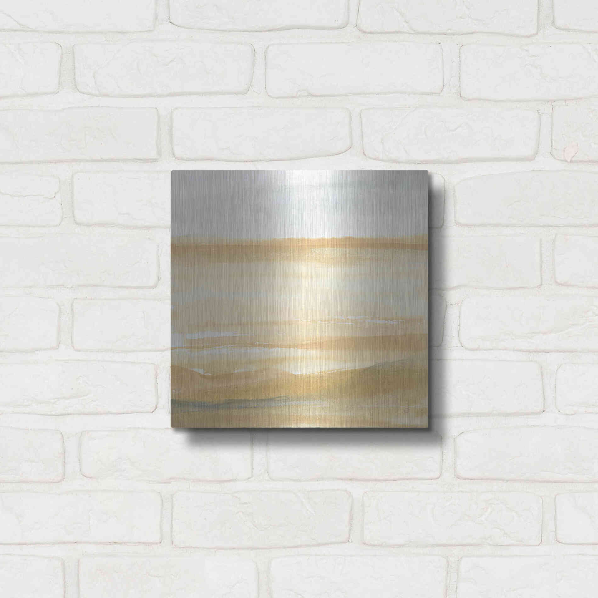 Luxe Metal Art 'Ochre Sands II' by Chris Paschke, Metal Wall Art,12x12