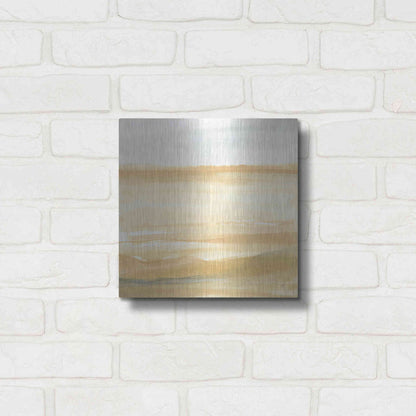 Luxe Metal Art 'Ochre Sands II' by Chris Paschke, Metal Wall Art,12x12