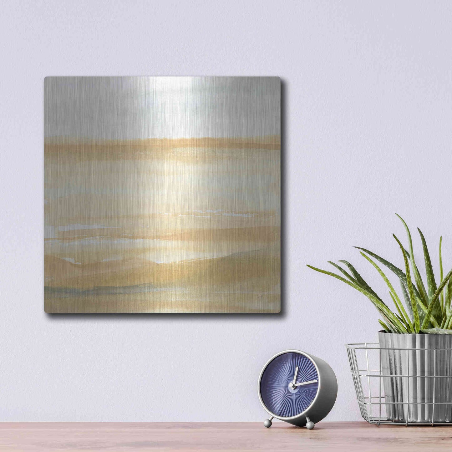 Luxe Metal Art 'Ochre Sands II' by Chris Paschke, Metal Wall Art,12x12